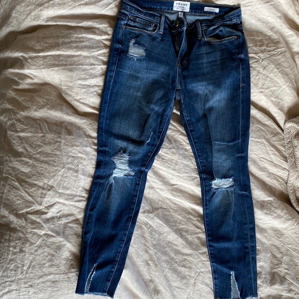 Frame Le Garçon Distresses Jeans